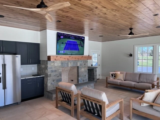 Indoor television and entertainment installation